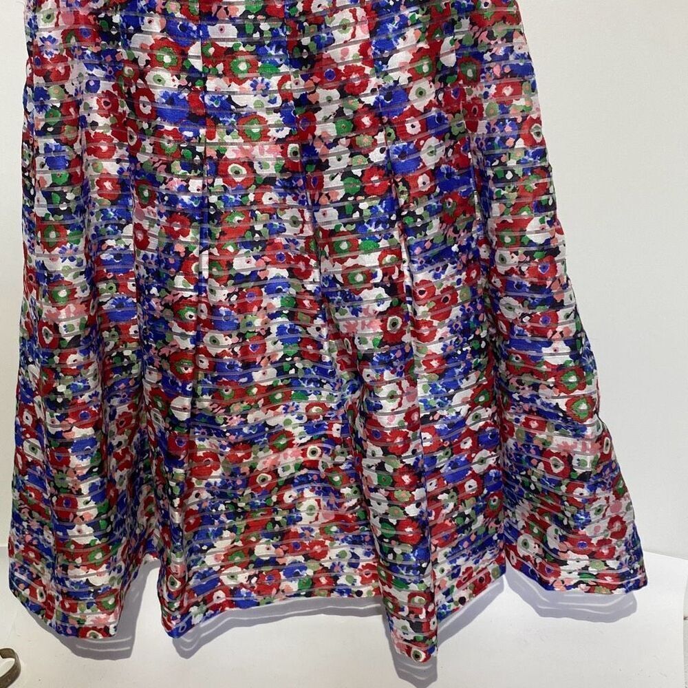 Tommy Hilfiger Women's Multicolor Floral Shadow Stripe Fit & Flare Dress Size 10 - Picture 3 of 8